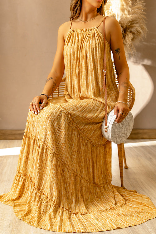Sleeveless Pleated Maxi Dress