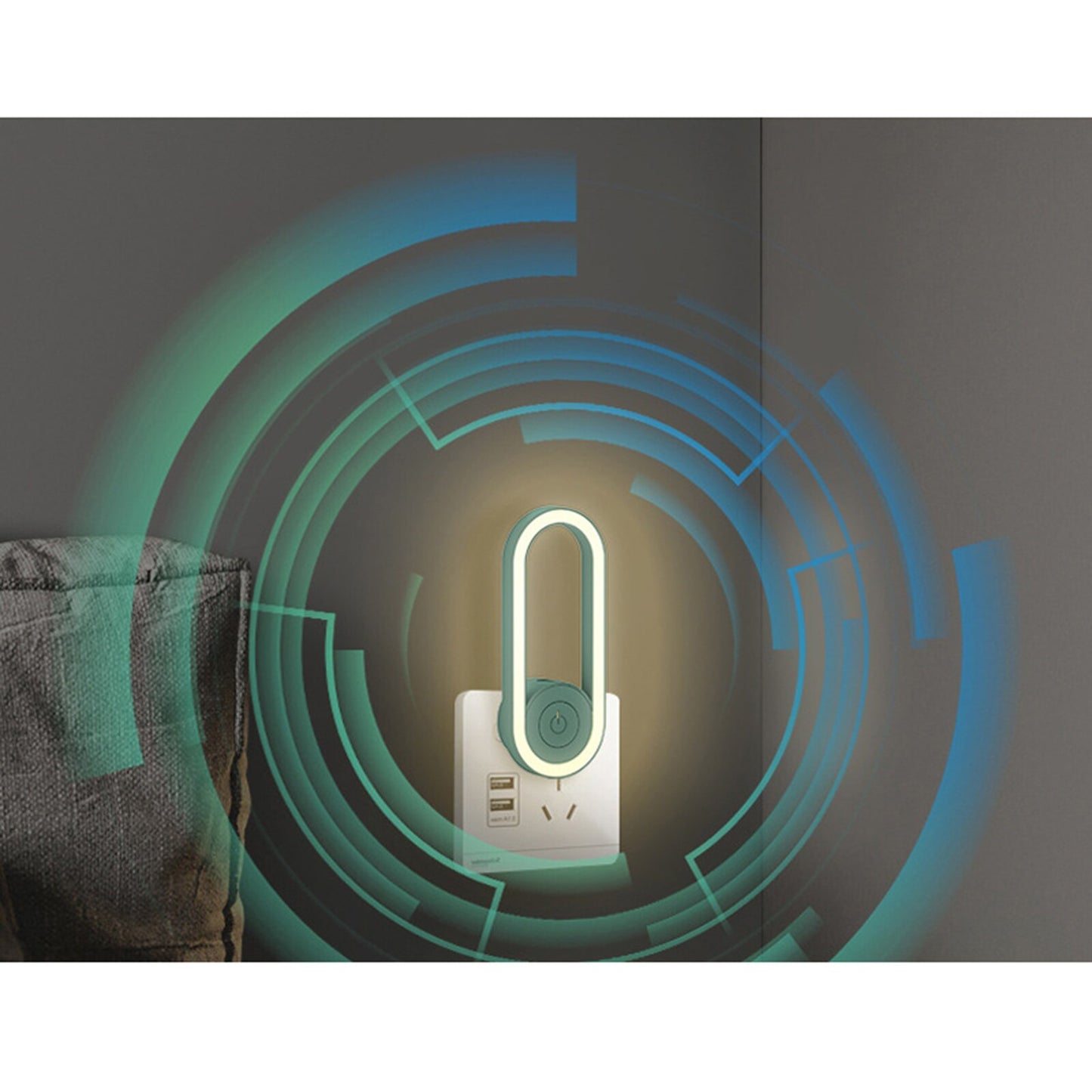 LED Circle Night Light Smart Dusk To Dawn for Ultrasound Energy Lamp