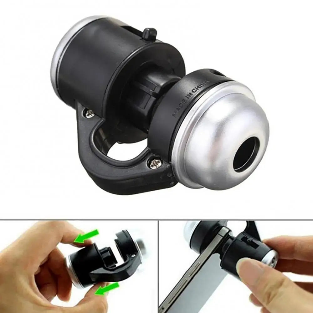 Lupe Handy Universal 30X LED Licht Glas Objektiv Kamera Clip Mikroskop