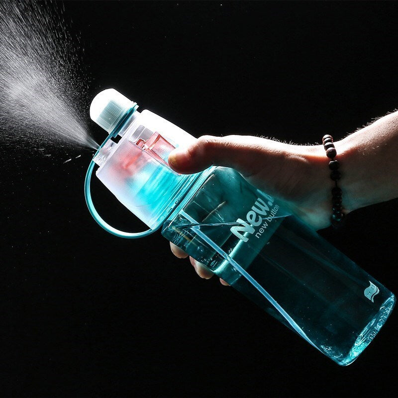 600ml Sport Water Bottle Spray Cool Summer Water Bottle