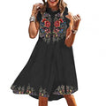 Women Summer Floral Print Loose Sleeveless Ruffle Casual Dress