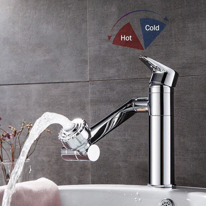 Swivel Sink Faucet Mixer Deck Mount Splash Proof Faucet Shower Head