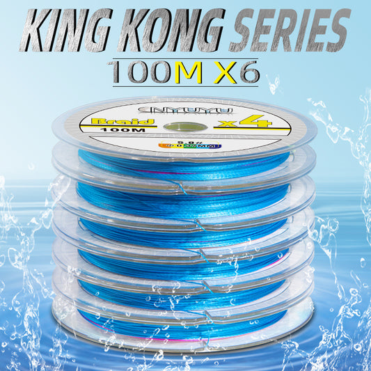 6Pcs 100M 4 Strands PE Line Fishing Line