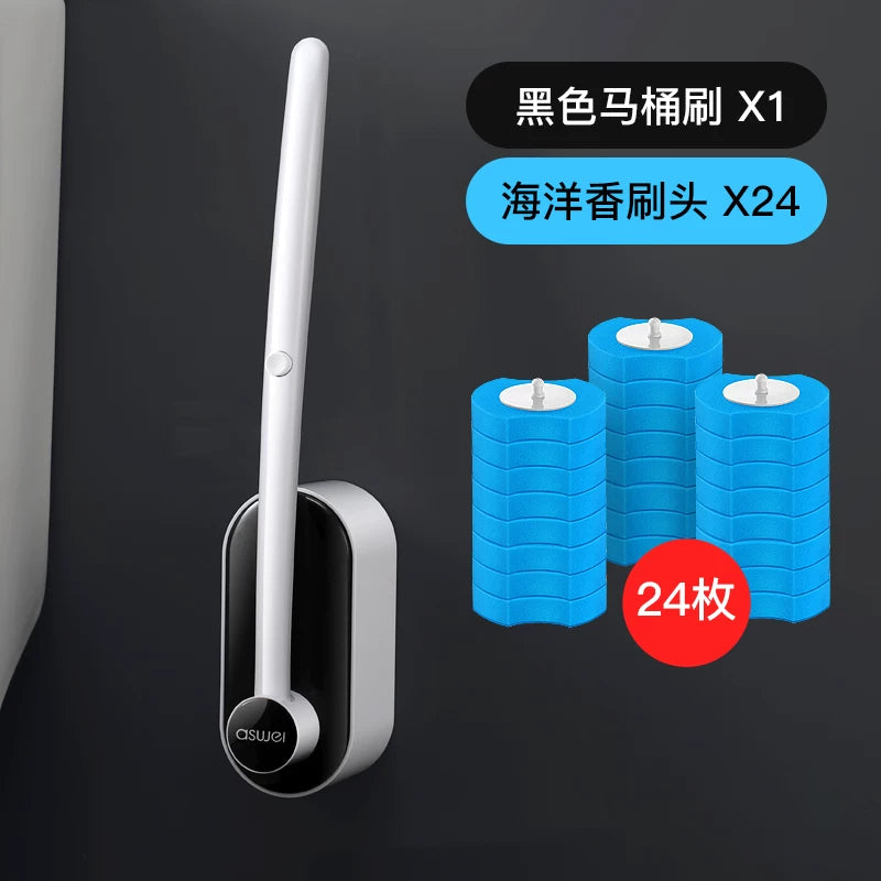 No Dead Angle Replacement Head Wall-Mounted Wash Toilet Brush