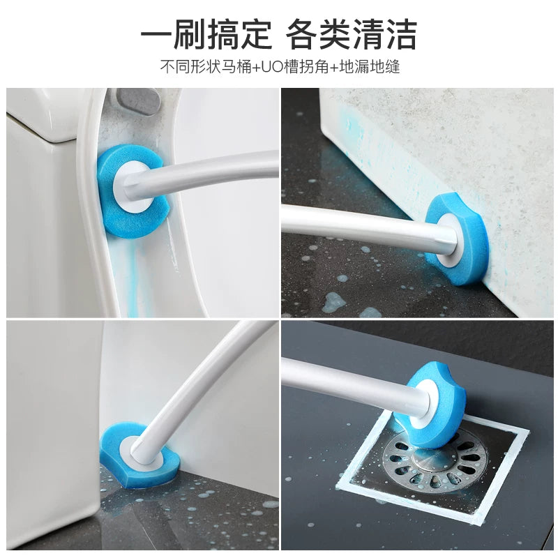 No Dead Angle Replacement Head Wall-Mounted Wash Toilet Brush