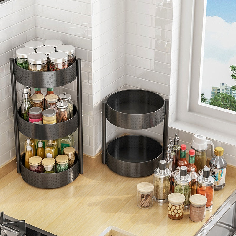 Rotary Seasoning Rack Kitchen Countertop Multi-Layer Storage Rack