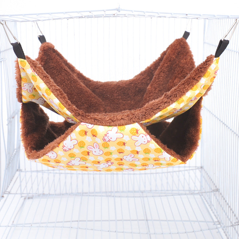 Pet Hammock Double Layer Warm Chinchilla Squirrel Hanging Nest