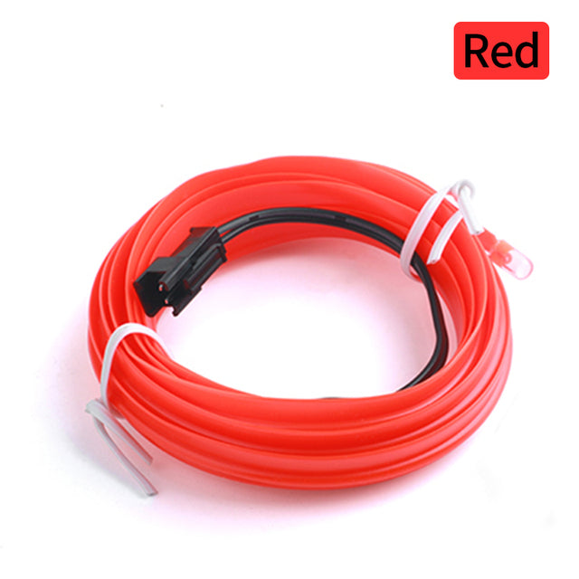 1M Flat Edge USB EL Wire Neon Strip Light Car Dashboard Decoractive LED Rope