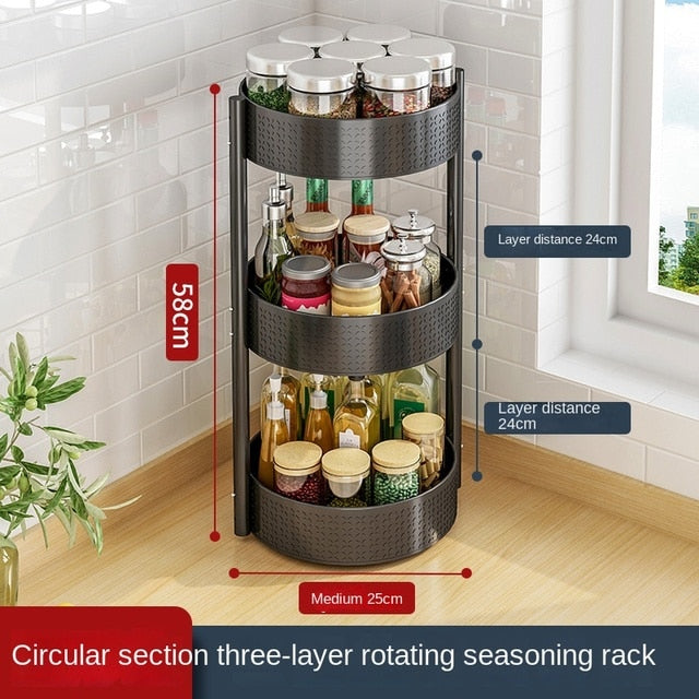 Rotary Seasoning Rack Kitchen Countertop Multi-Layer Storage Rack