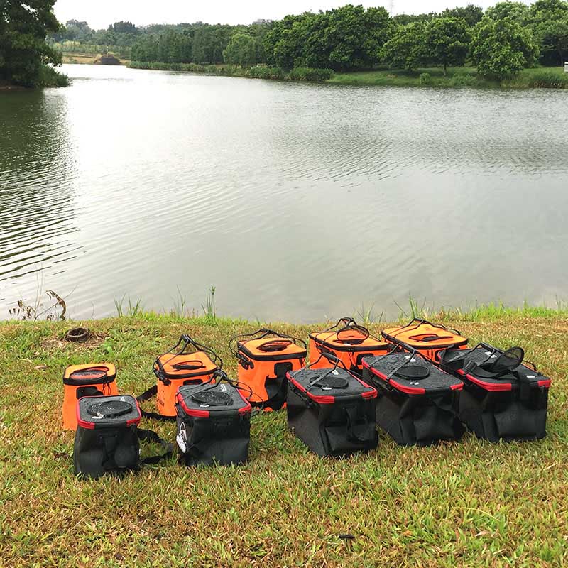 Portable Fishing Storage Boxes Fold Live Fish Bag Organizer Bucket