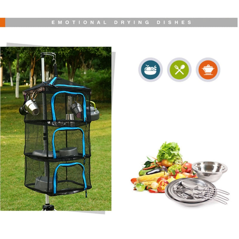 Outdoor Foldable Hanging Herb Drying Rack With Side Lanyard Hook