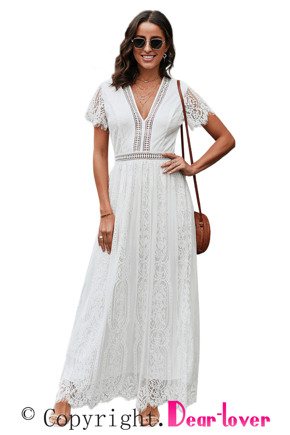 White Fill Your Heart Lace Maxi Dress