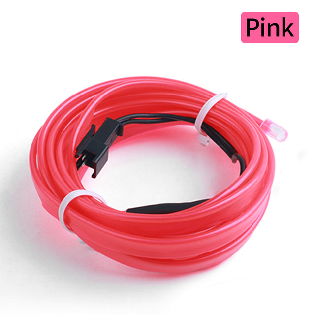 1M Flat Edge USB EL Wire Neon Strip Light Car Dashboard Decoractive LED Rope