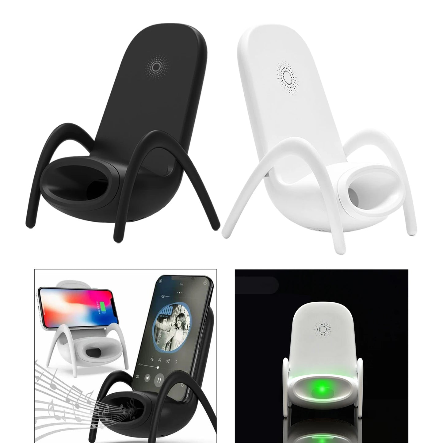 Portable 15W Mini Chair Wireless Charger Desk Mobile Phone Holder