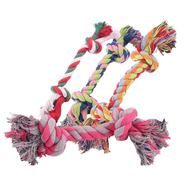 Pet Dog Braided Cotton Rope Bite-resistant Double Knot Dog Chew Toys