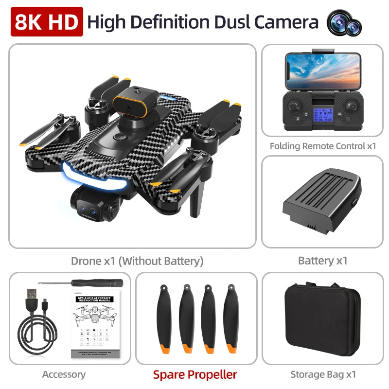 Drone with Camera Professional 4K HD Aerial Photography Dron GPS Return 4.5inch LCD Screen RC Quadcopter Three Camera Drone Toys