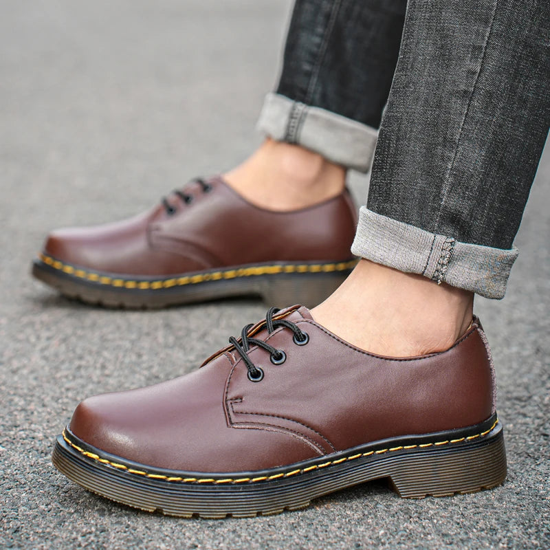 Casual Sneaker Leather Shoes Loafers Sports and Leisure Soft and Comfortable Fashion Round Toe Men's Casual Shoes Work Wear