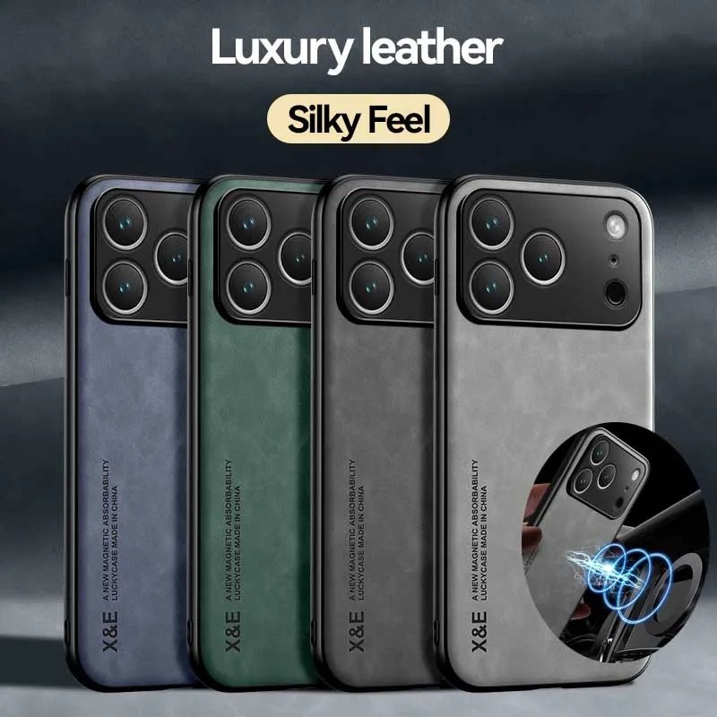 Luxury Shockproof Case For iPhone 17 Pro Max Protective Cover Magnetic Car Holder Phone Coque Fundas For iPhone 17 Air 17Pro