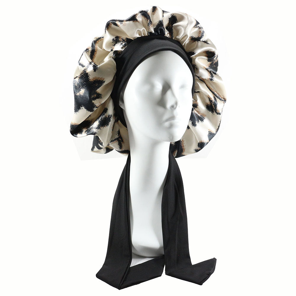 Women Silk Bonnet Home Curly Hair Sleeping Cap Lady Turban Hat