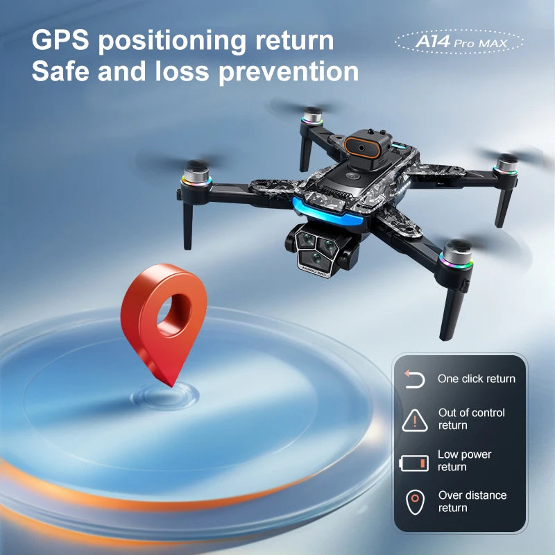 Drone with Camera Professional 4K HD Aerial Photography Dron GPS Return 4.5inch LCD Screen RC Quadcopter Three Camera Drone Toys