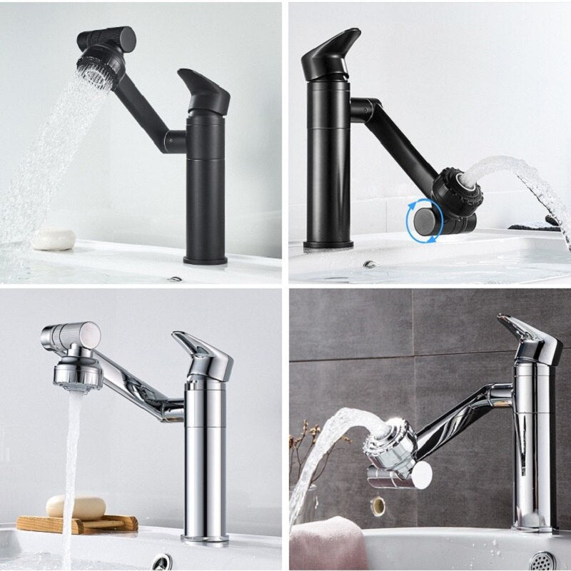 Swivel Sink Faucet Mixer Deck Mount Splash Proof Faucet Shower Head