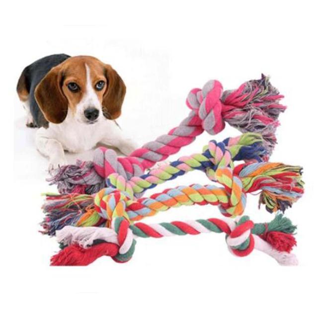 Pet Dog Braided Cotton Rope Bite-resistant Double Knot Dog Chew Toys