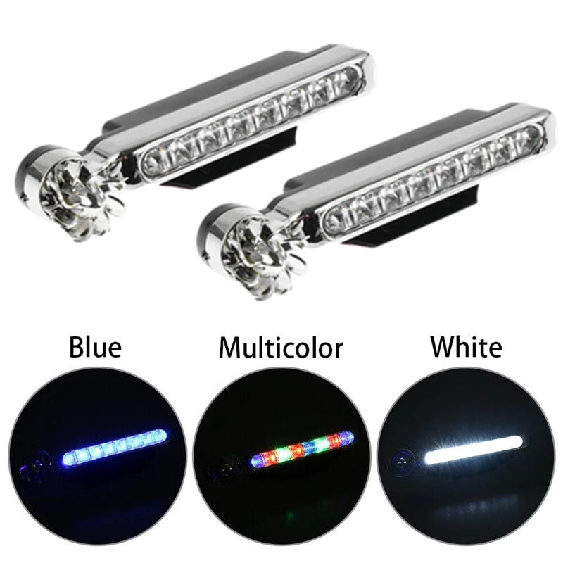 2Pcs Wind Powered LED Car Light External Running Lights Headlight