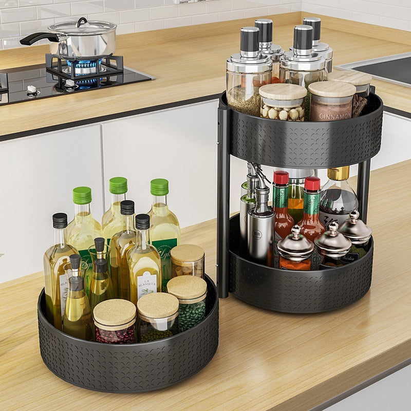 Rotary Seasoning Rack Kitchen Countertop Multi-Layer Storage Rack