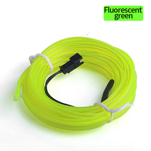 1M Flat Edge USB EL Wire Neon Strip Light Car Dashboard Decoractive LED Rope