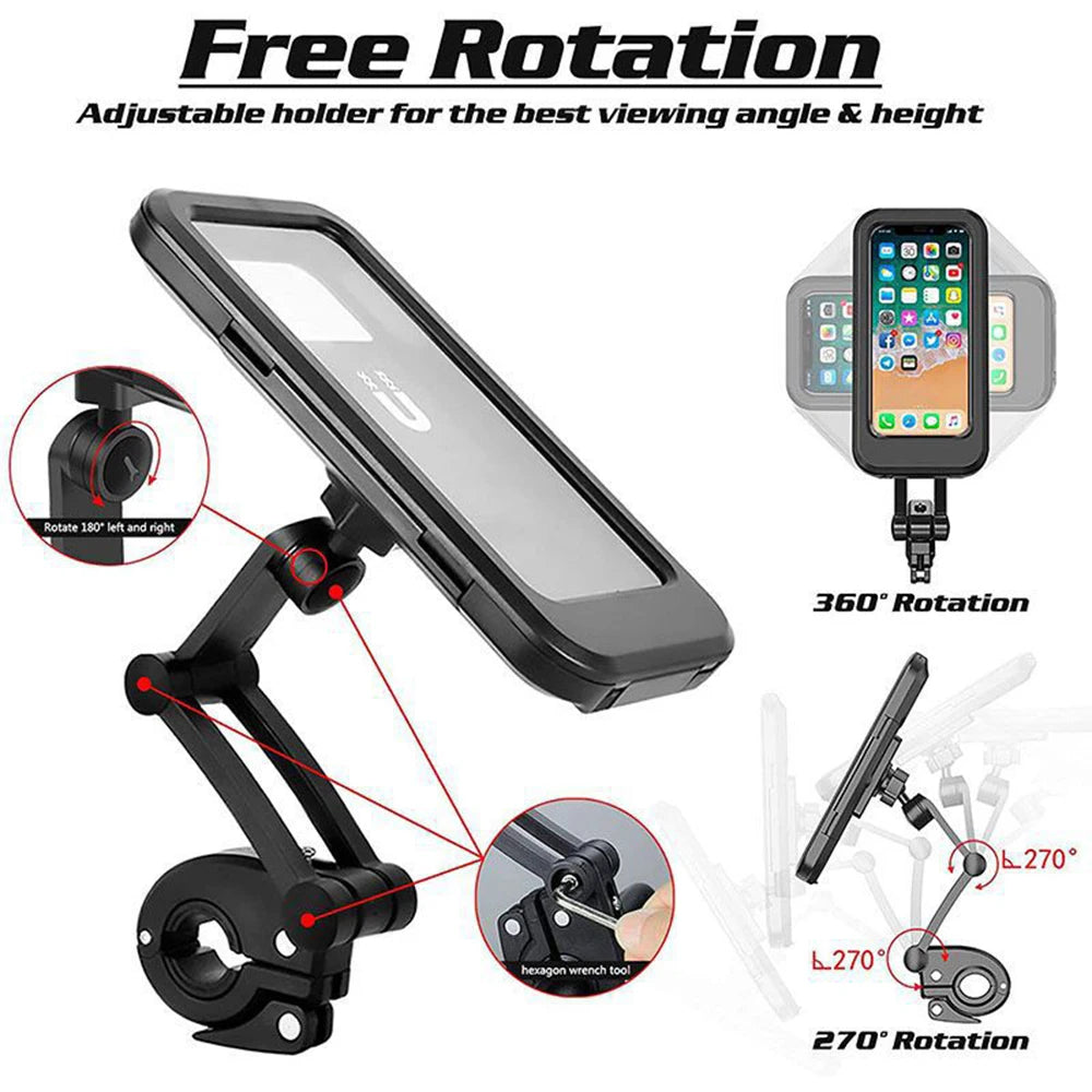 Waterproof Cell Phone Holder Easy Installation Handlebar Phone Case