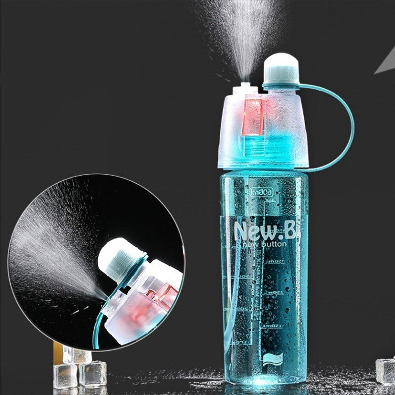 600ml Sport Water Bottle Spray Cool Summer Water Bottle