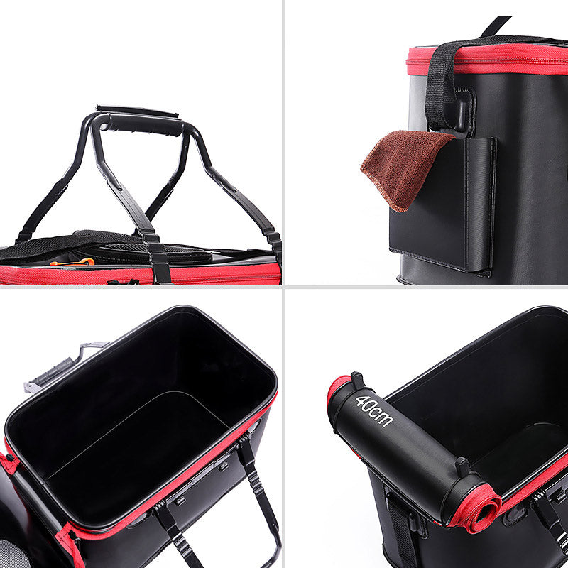 Portable Fishing Storage Boxes Fold Live Fish Bag Organizer Bucket