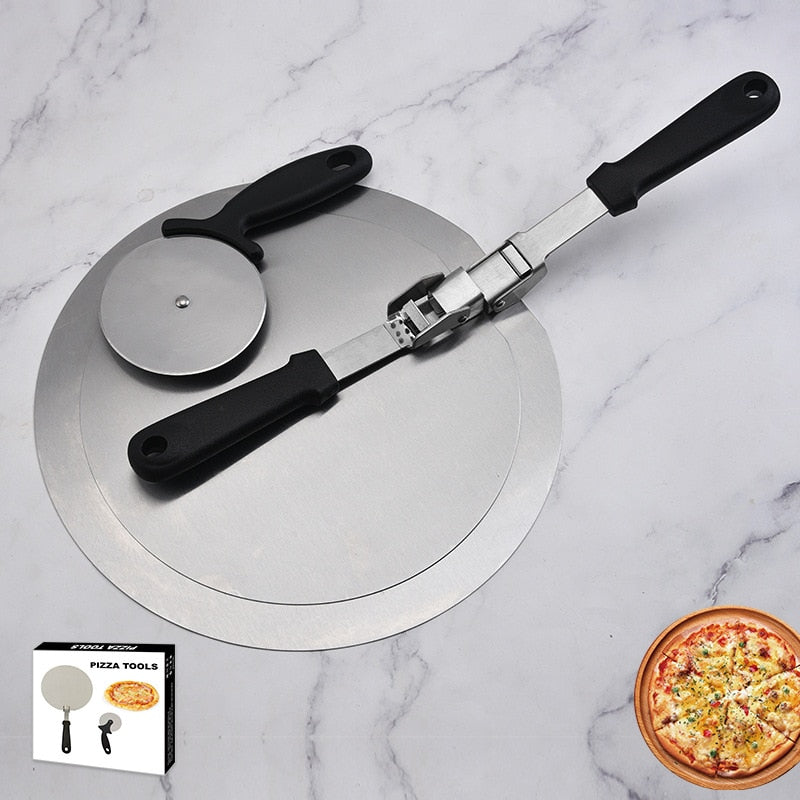 Pizza Shovel Spatula Handle Foldable Round Stainless Steel Tools