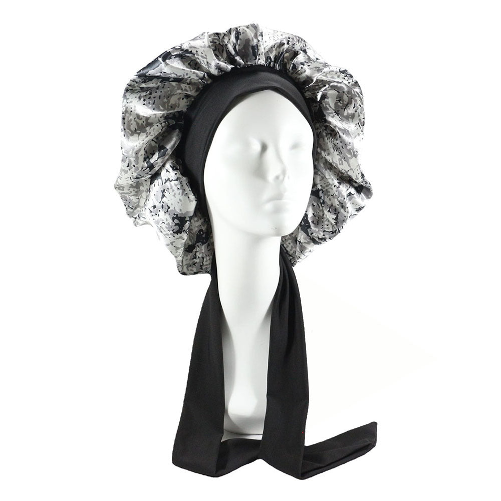 Women Silk Bonnet Home Curly Hair Sleeping Cap Lady Turban Hat