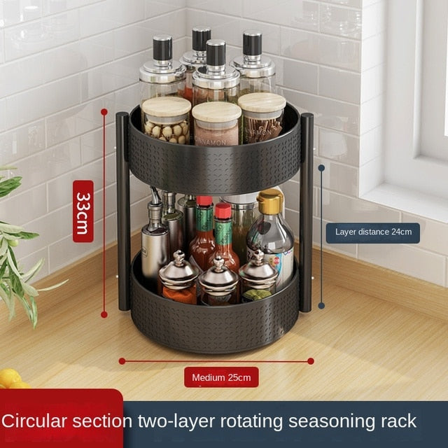 Rotary Seasoning Rack Kitchen Countertop Multi-Layer Storage Rack