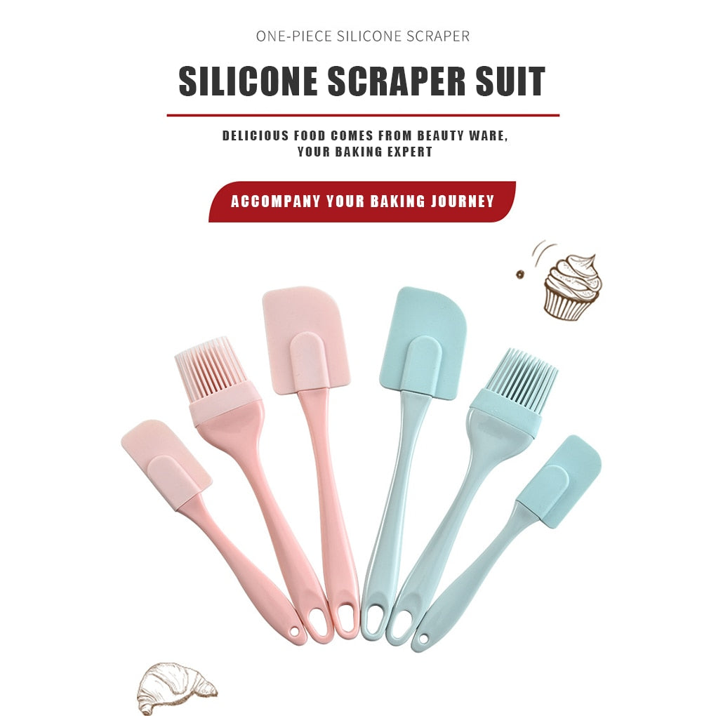 Silicone Cream Scraper Oil Brush Kitchen Baking Tool