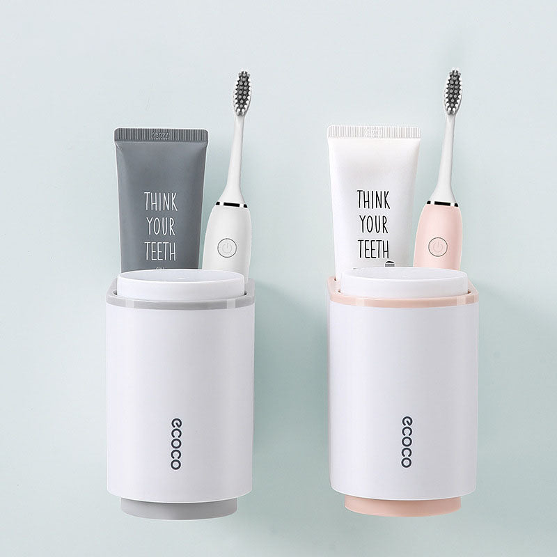 Magnetic Mouthwash Cup Toothbrush Holder Inversion Drain Rack