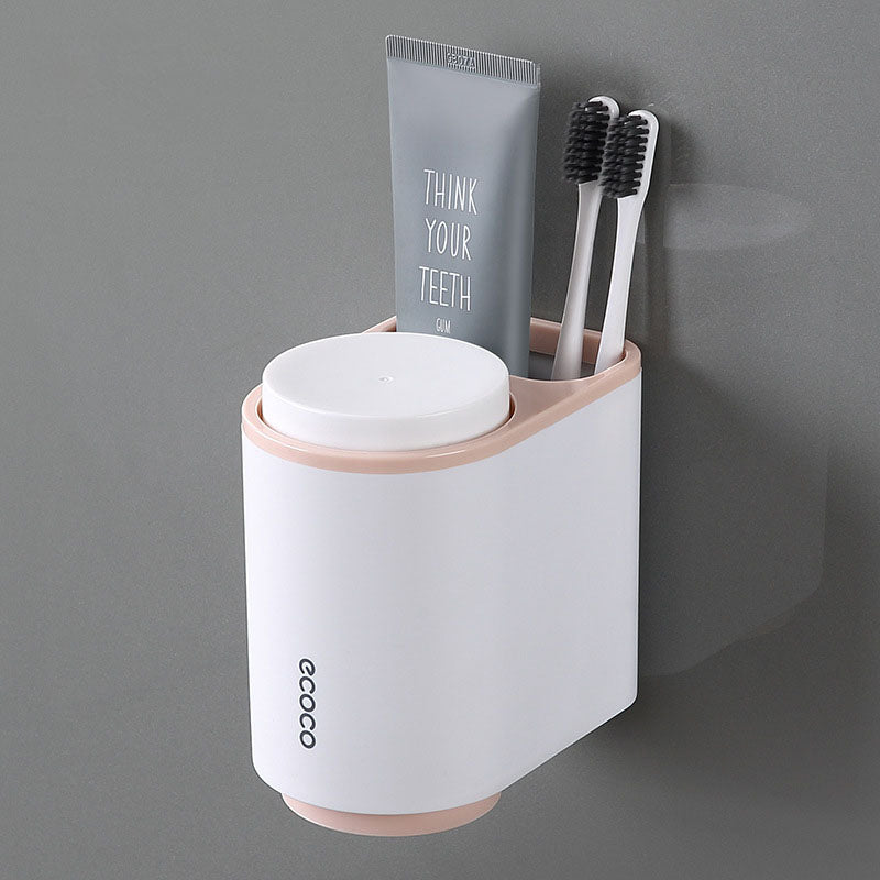 Magnetic Mouthwash Cup Toothbrush Holder Inversion Drain Rack