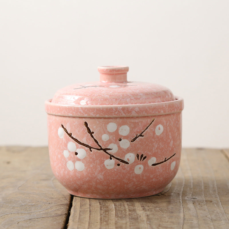 350ML Plum Blossom Ceramic Cookware Soup Pot Cooking Pot