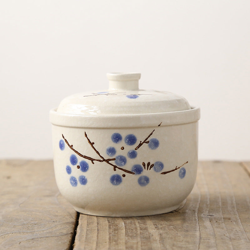 350ML Plum Blossom Ceramic Cookware Soup Pot Cooking Pot