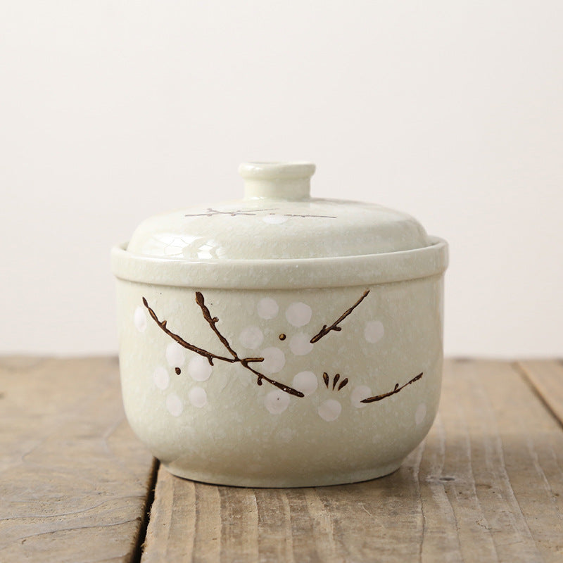 350ML Plum Blossom Ceramic Cookware Soup Pot Cooking Pot