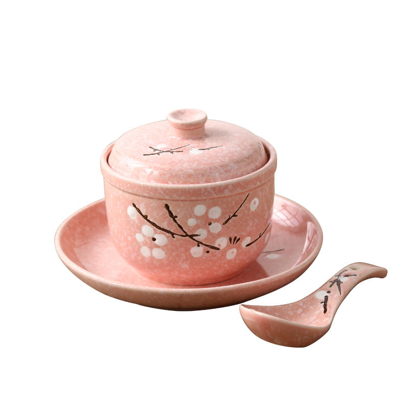 350ML Plum Blossom Ceramic Cookware Soup Pot Cooking Pot