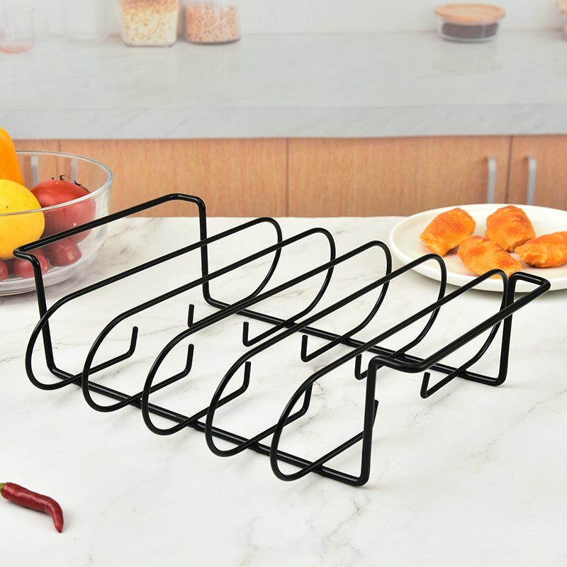 BBQ Grill Steak Holder Roasting Rib Rack Non-Stick Stainless Steel Grilling Rack