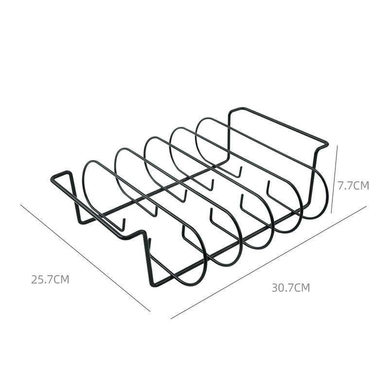 BBQ Grill Steak Holder Roasting Rib Rack Non-Stick Stainless Steel Grilling Rack