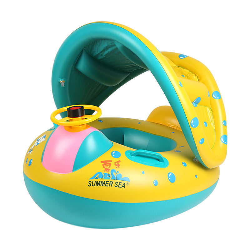 Circle Swimming Inflatable Baby Float With Roof Infant Floating