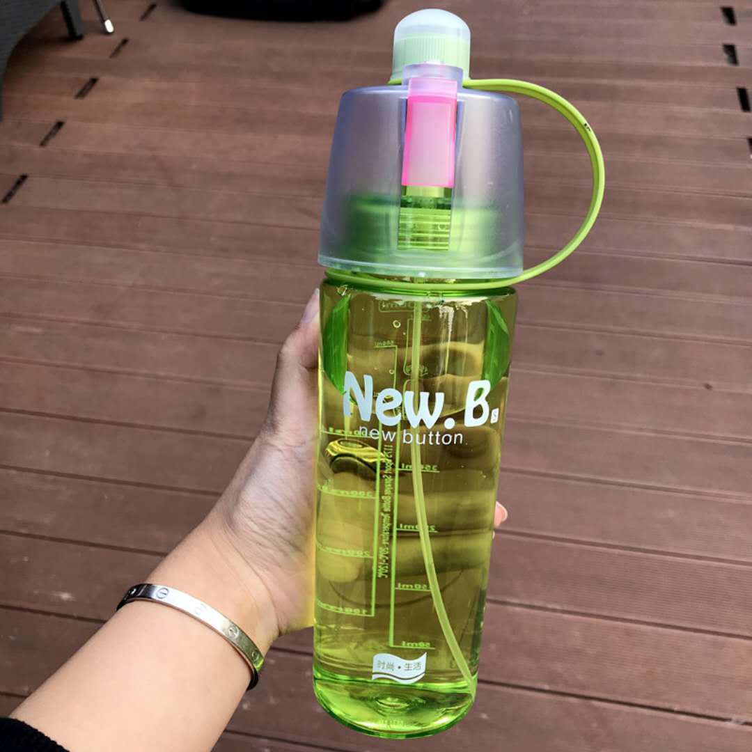 600ml Sport Water Bottle Spray Cool Summer Water Bottle