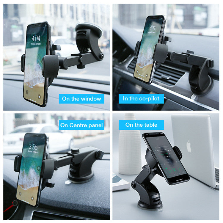 Black Windshield Mount Car Phone Holder Stand Support