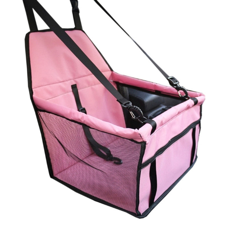 Bone Paw Printed Dog Booster Car Seat Basket With PVC Tube