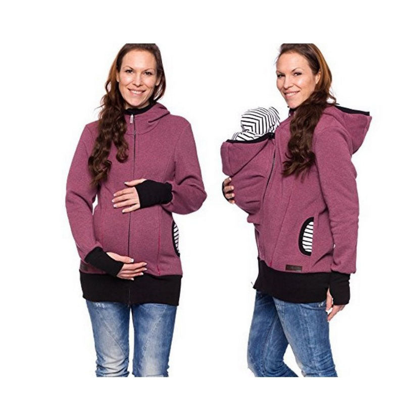 Winter Maternity Clothes Maternity Hoodie Baby Pouch Carrier Kangaroo Pregnancy Coat