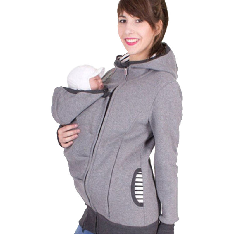 Winter Maternity Clothes Maternity Hoodie Baby Pouch Carrier Kangaroo Pregnancy Coat